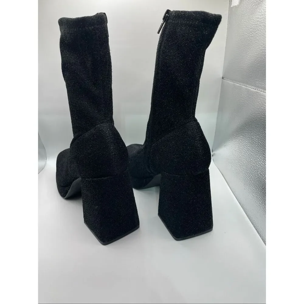 Abound Steffie Platform Bootie Black Glitter 8